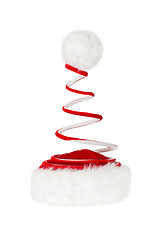 Image showing Single Santa Claus red hat isolated on white background