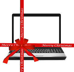 Image showing christmas laptop computer