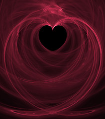 Image showing Black Heart Pink Swirls