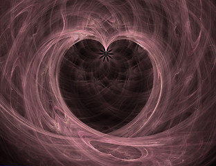 Image showing Pink and Black Heart with Flower