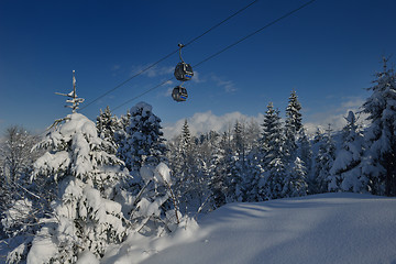 Image showing Ski lift gondola in Alps