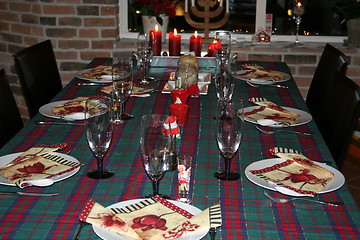 Image showing Christmas table is laid