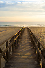 Image showing Walkway down to the beach