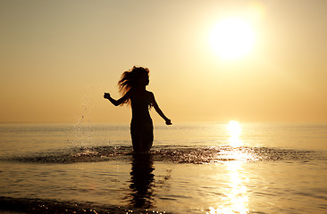 Image showing Happy at the beach