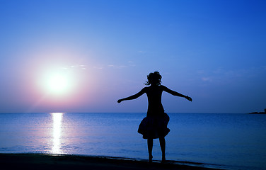 Image showing Happy at paradise beach