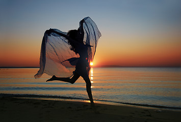 Image showing Dance in sunrise