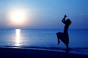 Image showing Happy at paradise beach