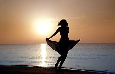 Image showing Playing at the beach