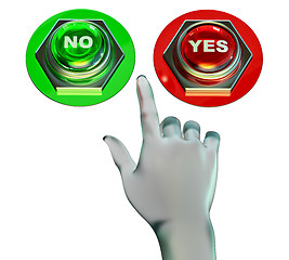 Image showing Yes and no buttons set