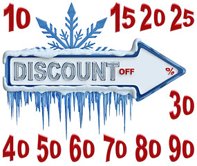 Image showing arrow label for sales with discounts