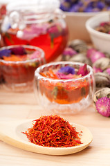 Image showing Herbal natural floral tea infusion with dry flowers