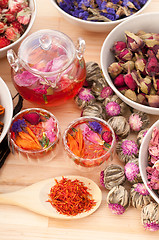 Image showing Herbal natural floral tea infusion with dry flowers