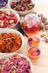 Image showing Herbal natural floral tea infusion with dry flowers