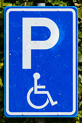 Image showing Parking sign for disable people 