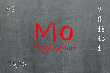 Image showing Isolated blackboard with periodic table, Molybdenum