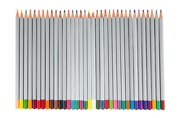 Image showing Many different color pencils