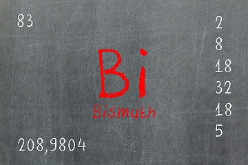 Image showing Isolated blackboard with periodic table, Bismuth