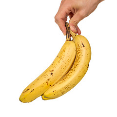 Image showing Hand full of bananas