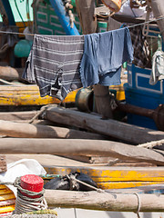 Image showing Clothes drying on a washing line