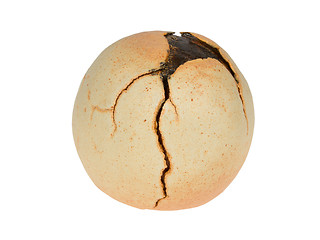 Image showing Old cracked clay pottery isolated