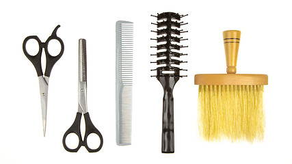 Image showing Set of barber tools