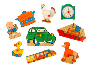 Image showing Piece of an antique wooden puzzle for children