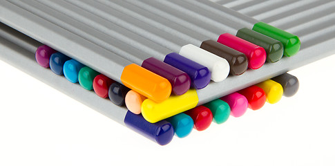 Image showing Lasagna of many different color pencils