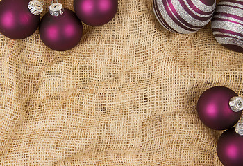 Image showing Purple Christmas balls isolated