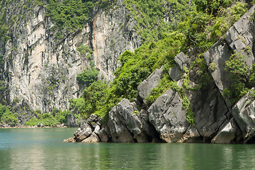 Image showing Limestone rocks in Halong Bay, Vietnam