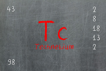 Image showing Isolated blackboard with periodic table, Technetium