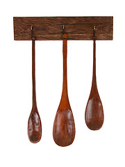 Image showing Wooden spoons isolated