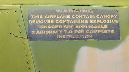 Image showing Close-up of a Vietnam war airplane