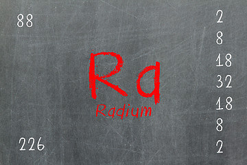 Image showing Isolated blackboard with periodic table, Radium