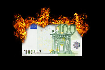 Image showing Burning money