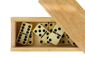 Image showing Domino in wooden box