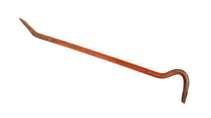 Image showing Old red crowbar