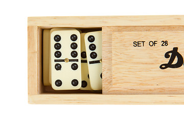 Image showing Domino in wooden box