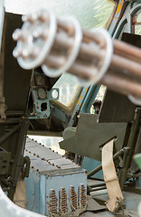 Image showing Chaingun in an old American helicopter used in the Vietnam war,f