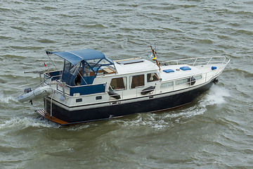Image showing Small yacht sailing 