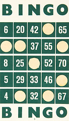 Image showing Green bingo card isolated