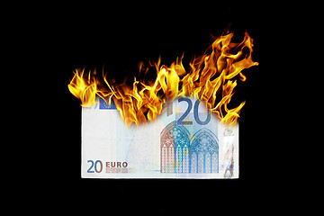 Image showing Burning money