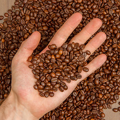 Image showing Coffee beans in hand