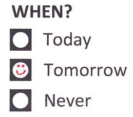 Image showing Smiley, choosing the right date