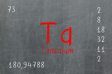 Image showing Isolated blackboard with periodic table, Tantalum
