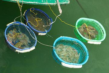 Image showing HA LONG BAY, VIETNAM AUG 10, 2012 - Food seller in boat. Many Vi