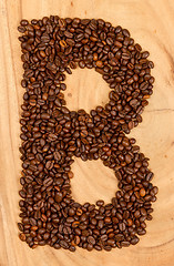 Image showing Letter B, alphabet from coffee beans