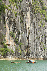 Image showing Fishing boat in the Ha Long Bay