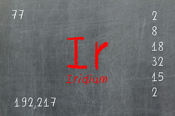 Image showing Isolated blackboard with periodic table, Iridium