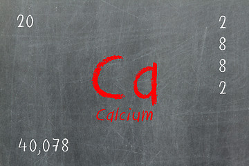 Image showing Isolated blackboard with periodic table, Calcium