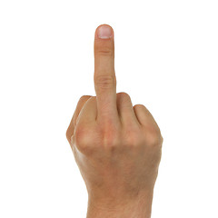 Image showing Man showing his middle finger